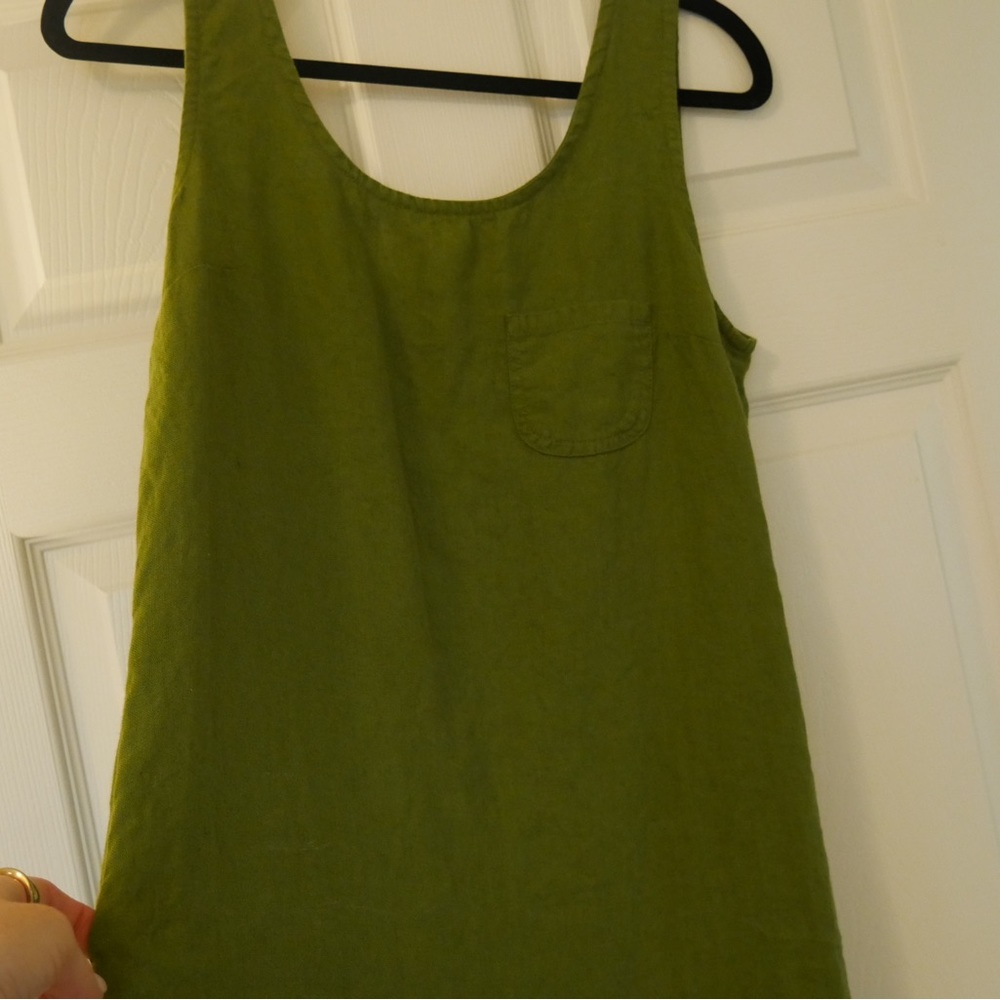 NPL Not Perfect Linen green linen dress M medium
